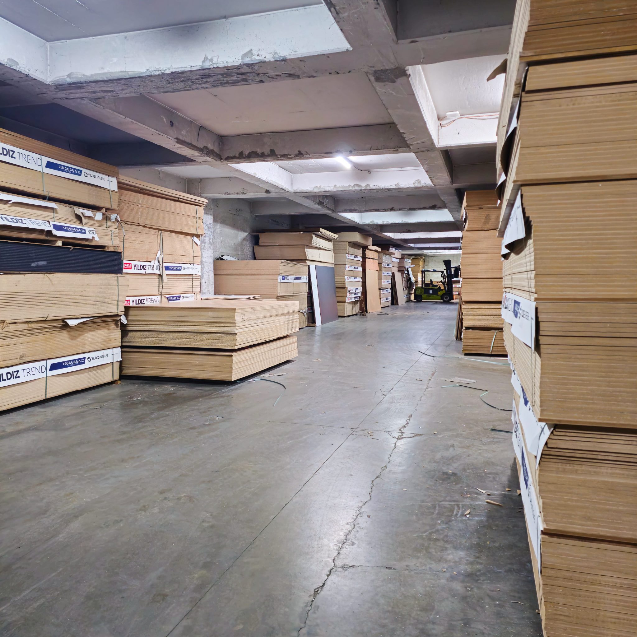 Panel stock in the Genya warehouse